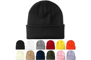 PFFY Beanie for Men Women Unisex Knit Cuffed Plain Winter Beanies Hats Skull Cap