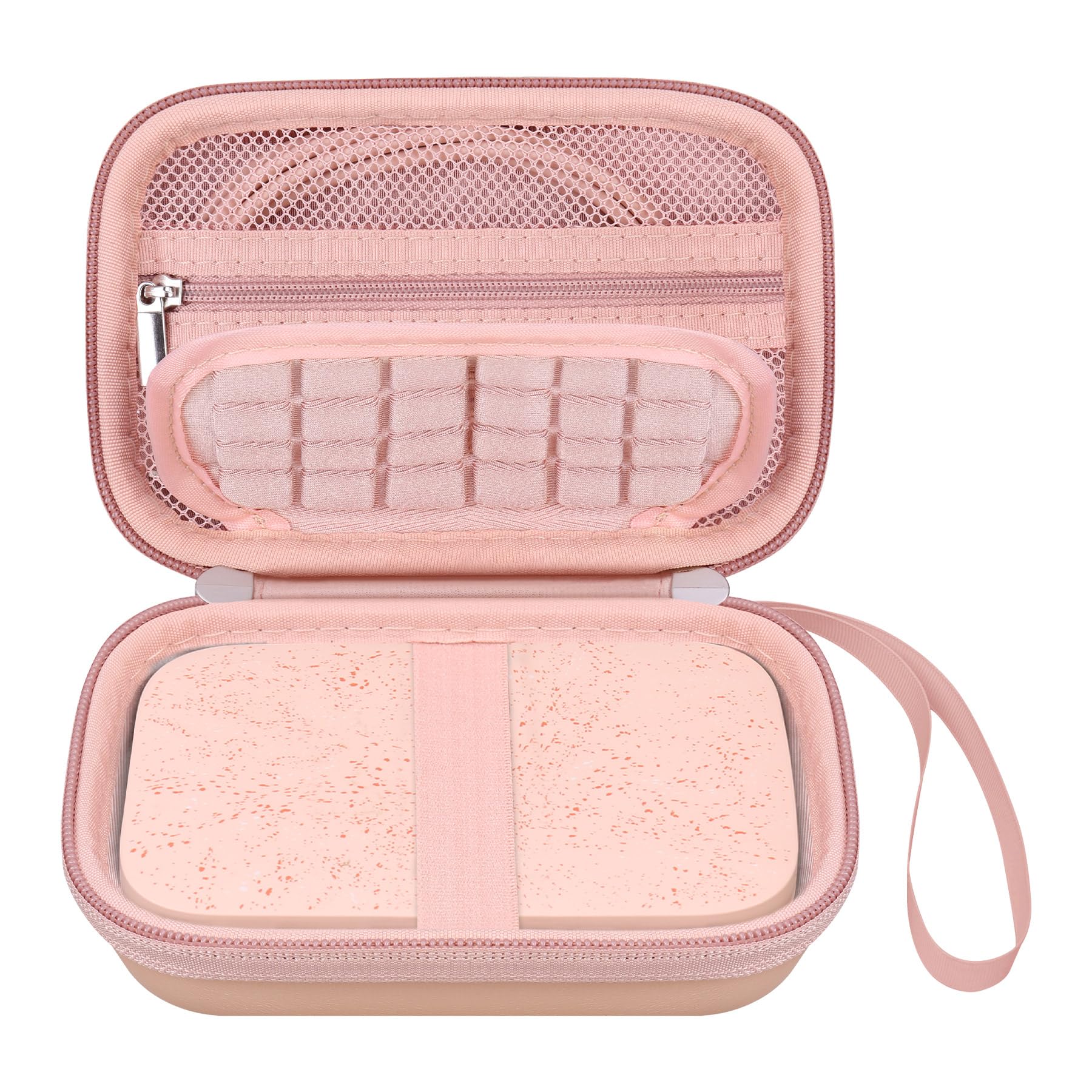 Elonbo Carrying Case for HP Sprocket Portable 2x3 Instant Color Photo Printer, Instant Photo Printer Travel Protective Organizer Holder, Extra Mesh Pocket Fits Photo Paper Cable, Rose Gold