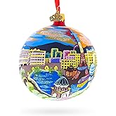 Las Vegas Skyline, Nevada, USA Glass Ball Christmas Ornament 4 Inches