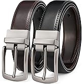 MILORDE Men's Reversible Dress Belt, Handmade, 100% Cow Leather, Fashion & Classic Designs for Work Business and Casual