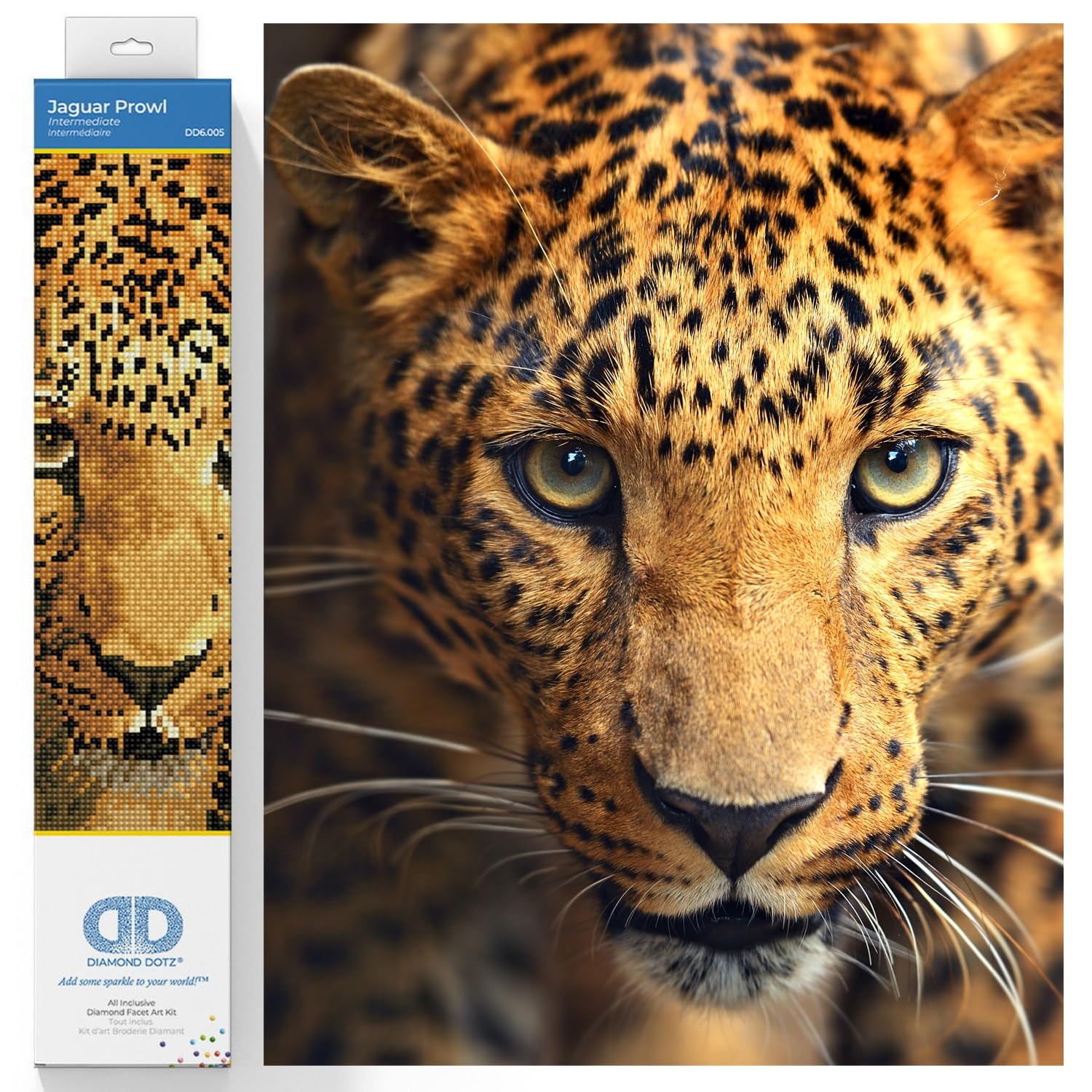 Diamond Painting Kit, Intermediate, DD6, Jaguar Prowl
