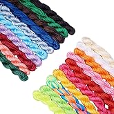 PH PandaHall 480 Yard 1mm Nylon String Chinese Knotting Cord 20 Colors Nylon Thread Kumihimo Macrame Thread Braided Beading String Cord Blinds Lift Cord for Macrame Friendship Bracelet Hair Decor