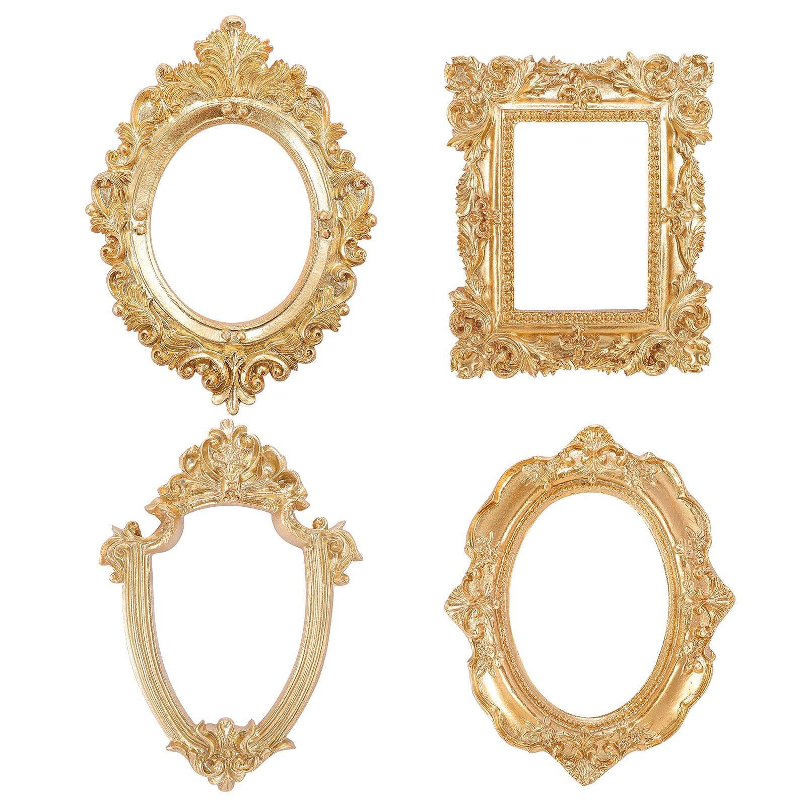 Dojimayisc 4 Pcs Vintage Picture Frame Antique Wall Hanging Table Top Display Christmas Holiday Home Decor