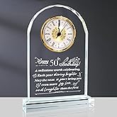 QIANCHANG 50th Birthday Gift for Men and Women, Crystal Roman Numerals Decorated Quartz Clock, for 50 Year Old Women, 50th Birthday Gift for Men