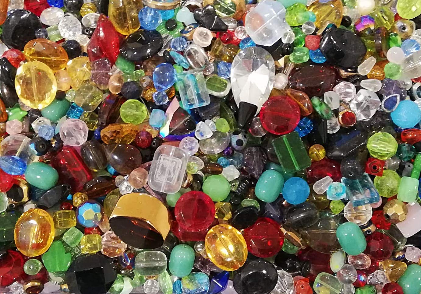 500 g Glass Beads Crystal Beads Colourful Mix Round Cube Oval Crystal for Jewellery Crafts