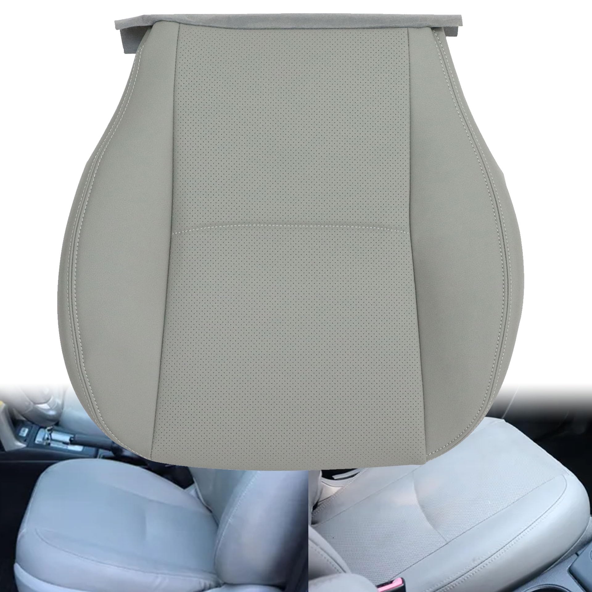 Photo 1 of GXARTS Front Driver Side Bottom Perforated Leather Seat Cover Gray Replacement Compatible with Subaru Forester 2014 2015 2016