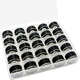 New brothread 25pcs Size A SA156 Prewound Bobbin Thread -Black | 70D/2(60 Weight), Polyester Thread Sewing Thread, Plastic Sided, Used for Embroidery and Sewing Machine