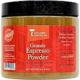 Civilized Coffee Grande Espresso Powder for Baking & Smoothies Non-GMO, Medium Roast, Gluten Free, 100% Arabica Coffee Jar (6