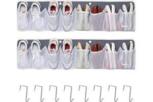 OFIRAY-HOME RV Shoe Storage for Bedside - 16 Extra Large Pocket Wall Mounted Entryway Shoes Rack, Bed Hanging Pocket Organizer, Bedside Caddy for Shoes and Tool Accessories,RV & Camper Essentials 2 Pack