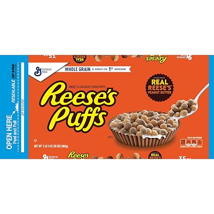 General mills reese's puffs swt crnchy corn puffs cereal #2 (016000473218)