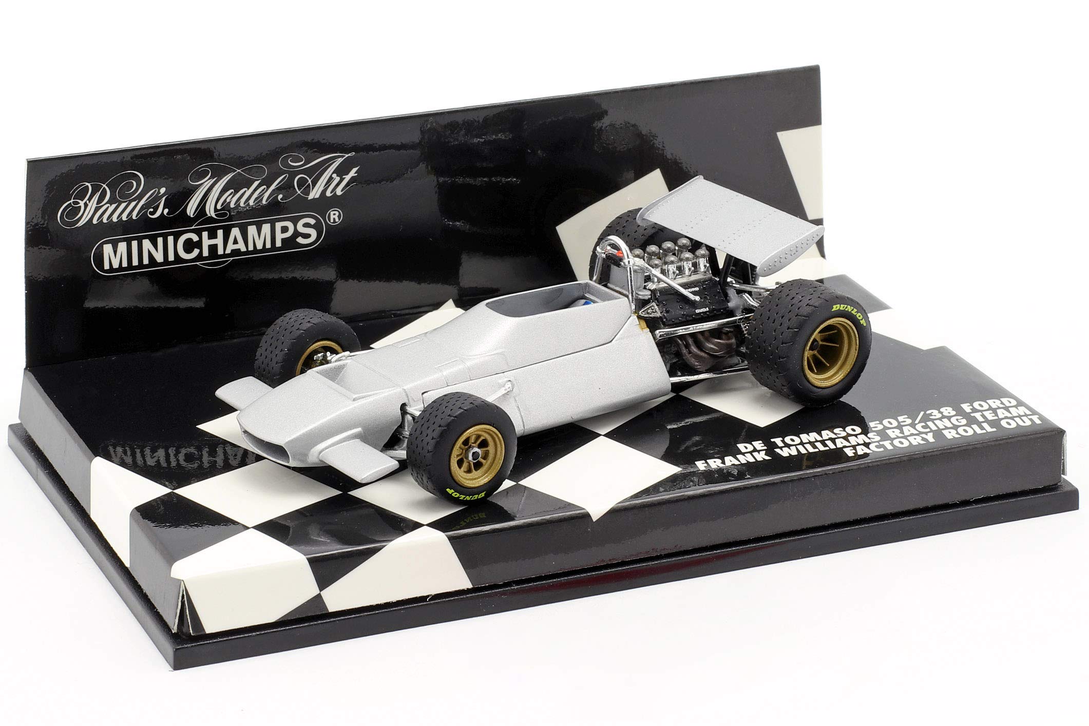 Minichamps 1:43 Scale 'De Tomasso Ford 505/38 with Polished Aluminium Chassis Car