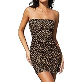 ELLEVEN High Stretchy Strapless Denim Dress for Women, Summer Sexy Bodycon Mini Jean Dresses for Women 2025 Western Outfit