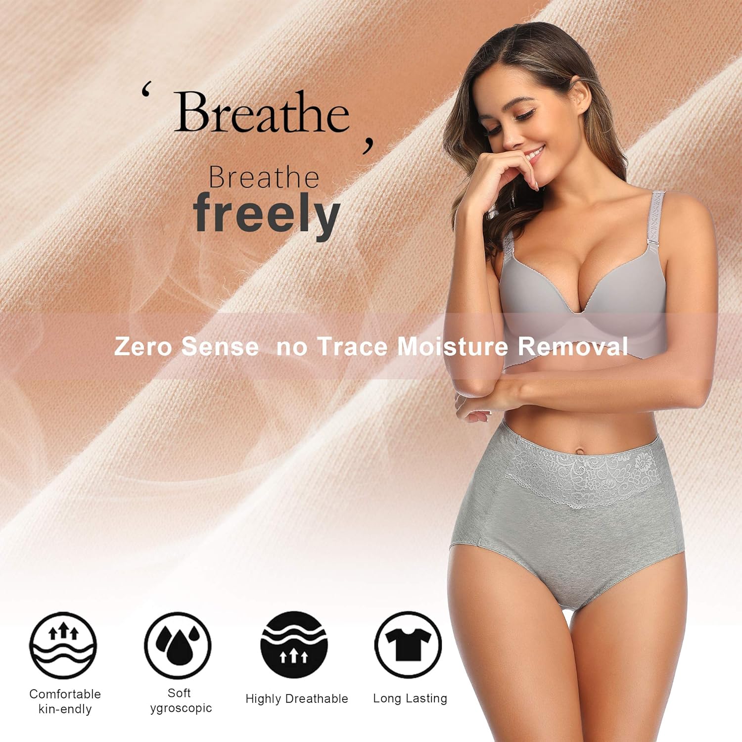 Women's High Waisted Cotton Underwear Soft Breathable Full Coverage Stretch Briefs Ladies Panties 5-Pack at  Women’s Clothing store