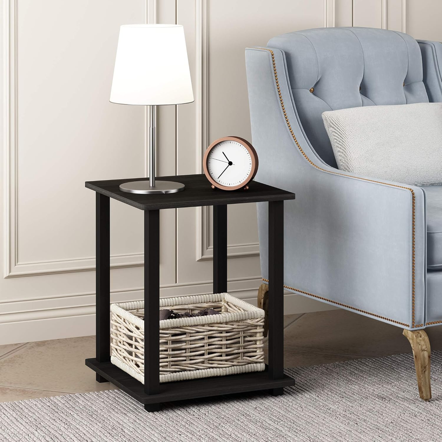 Furinno Simplistic End Table, Espresso/Black: Kitchen & Dining