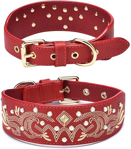 Weaver Pet Heritage Choice Halsband – Einlagiges Burgunder-Leder | 2,5 Cm Breite, 63,5 Cm Länge