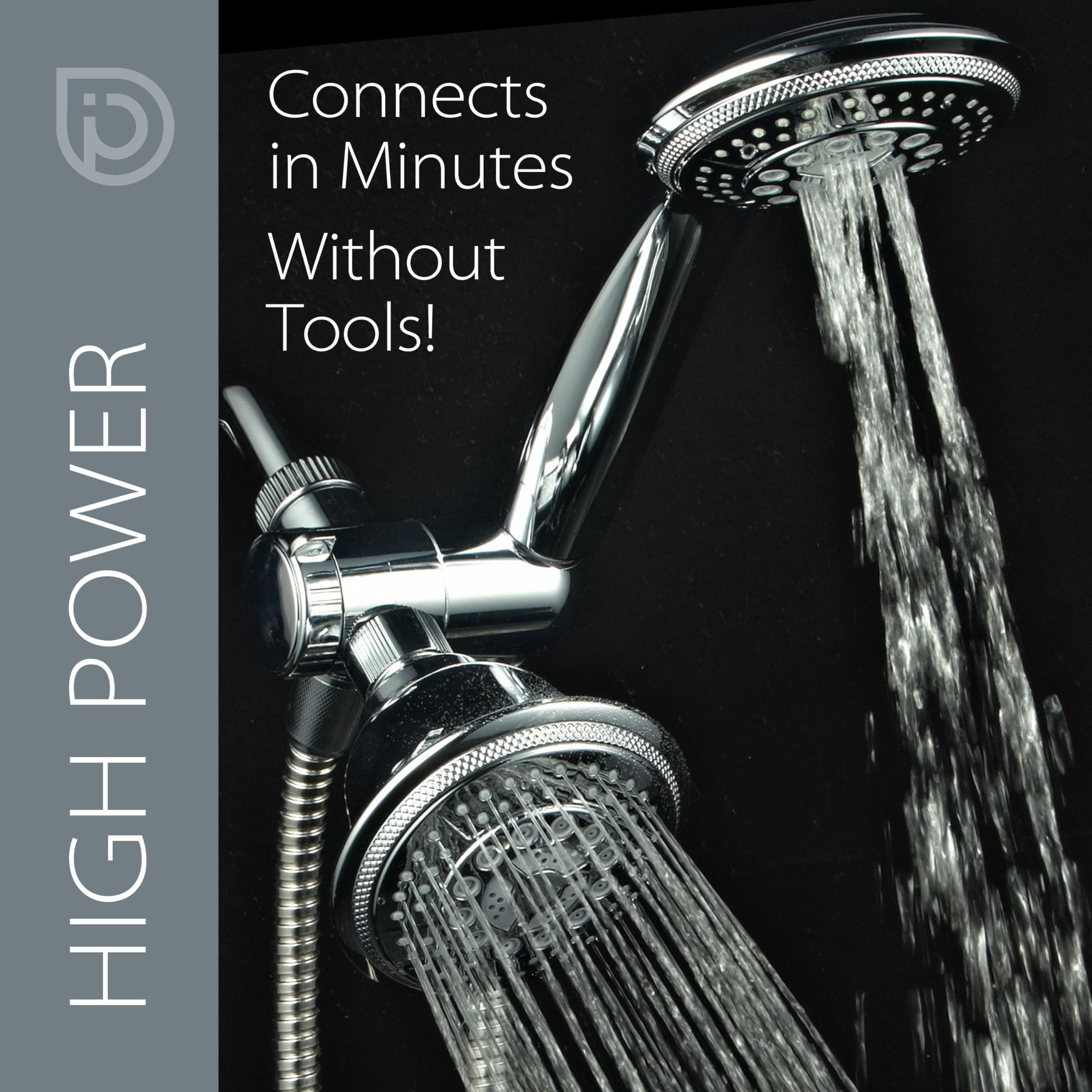 Hydroluxe 1433 Handheld Showerhead & Rain Shower Combo. High Pressure