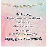 STORYJEWELLERY Retirement Gift for Woman, Retirement Bracelet, Retired Gifts for Teacher Nurse and Coworker, Wave Bracelet