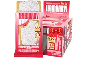 Legendary Foods 22g Protein Pastry 0g Added Sugar, Low Carb, Gluten Conscious, Keto Snack, Ideal for Glucose Management, Includes Whey Protein Isolate, 8 Pack Frosted Strawberry