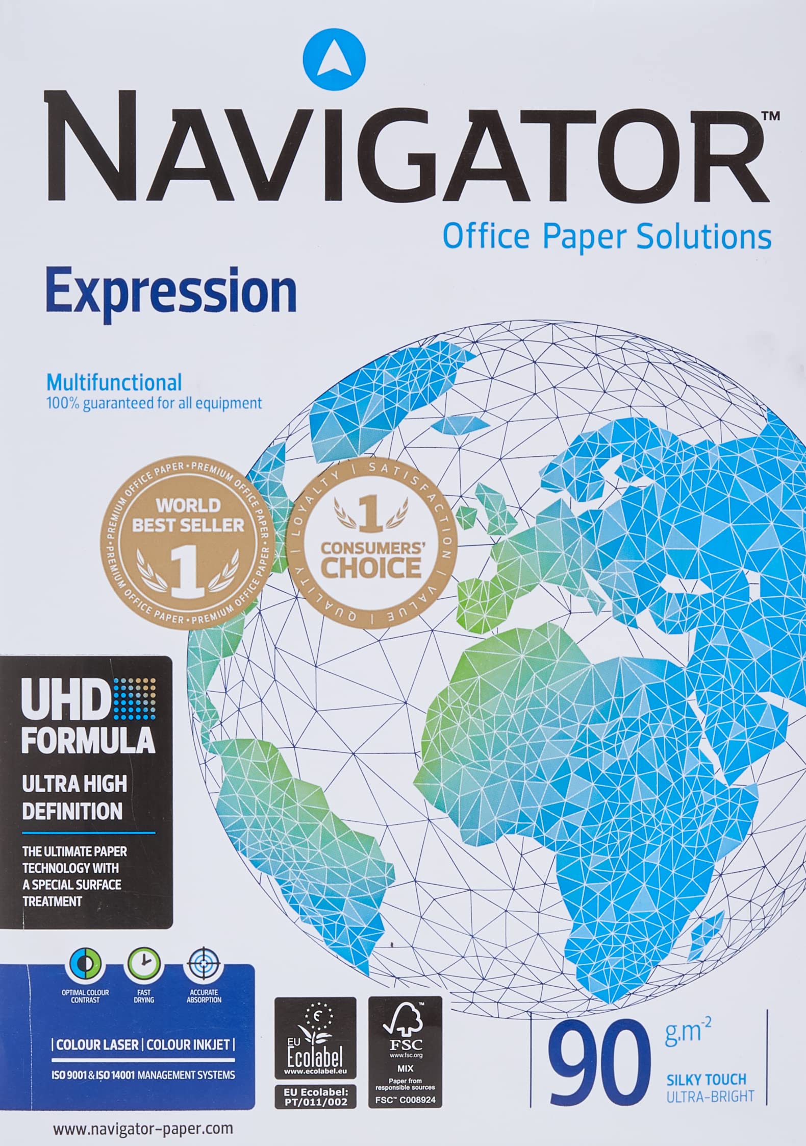 Navigator Expression A4 90 gsm Extra Smooth Multifunctional Paper - White (Pack of 500 Sheets)