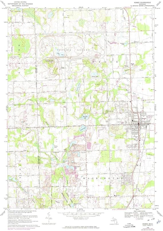 YellowMaps Romeo MI topo map, 124000 Scale, 7.5 X 7.5