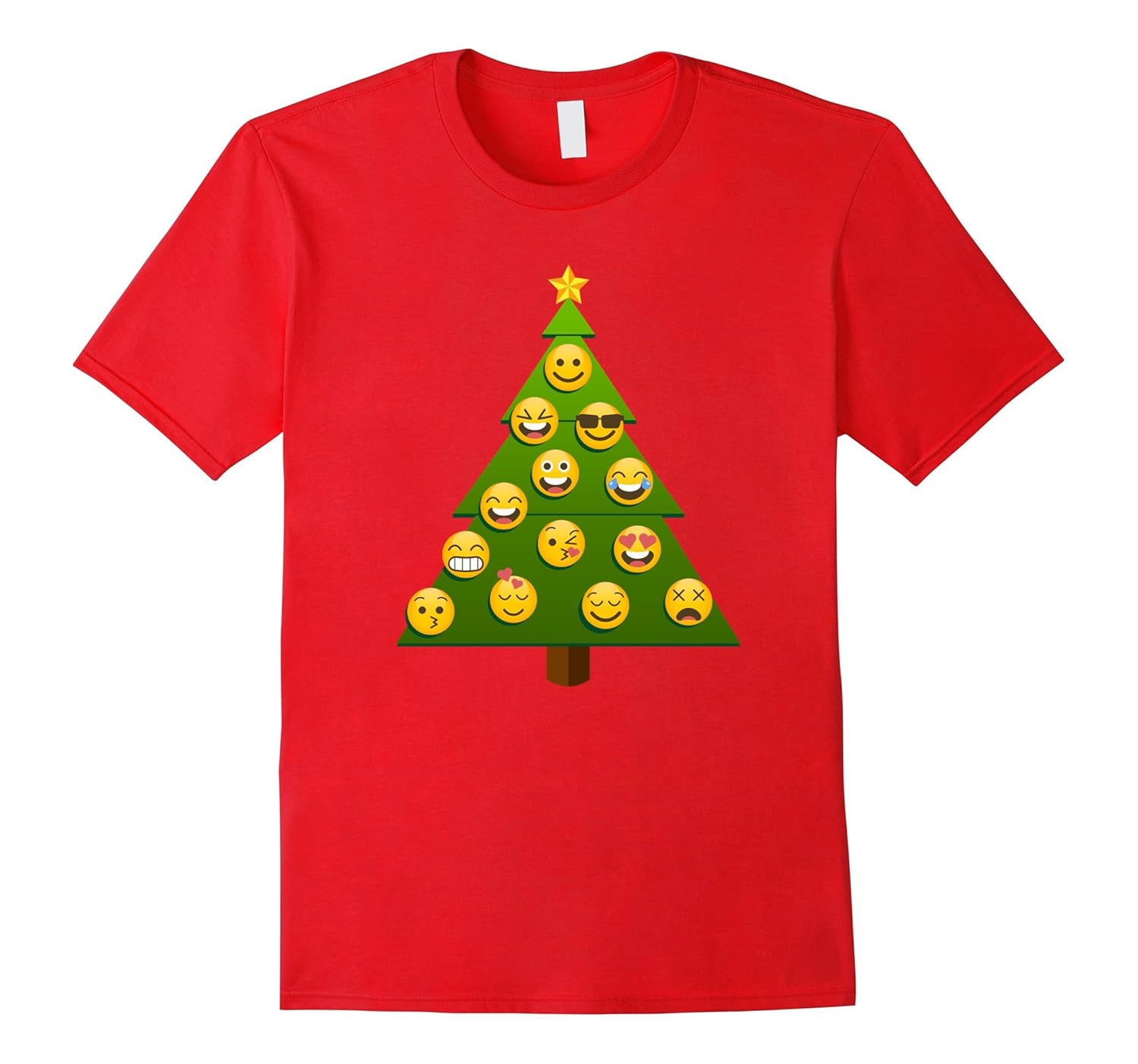 Boys & Girls Cute Emoji Christmas Tree Shirt-ANZ