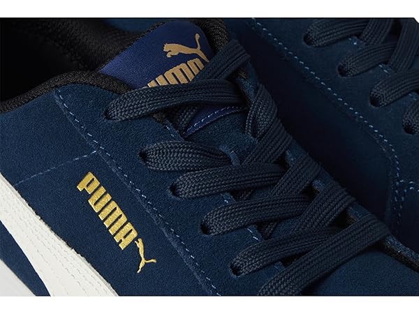 PUMA SAFETY ICONIC SUEDE LOW MEN’S SAFETY SHOES, COMPOSITE TOE, ELECTRICAL HAZARD PROTECTION, SLIP RESISTANT, NAVY, SIZE M8.5 (640025-08.5-300)