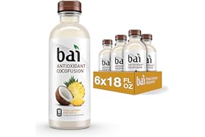 Bai Coconut Flavored Water Puna Coconut Pineapple, Antioxidant Infused, Coconut Pineapple Flavored Water Drink, 18 Fluid Ounce Bottles, 6 Count
