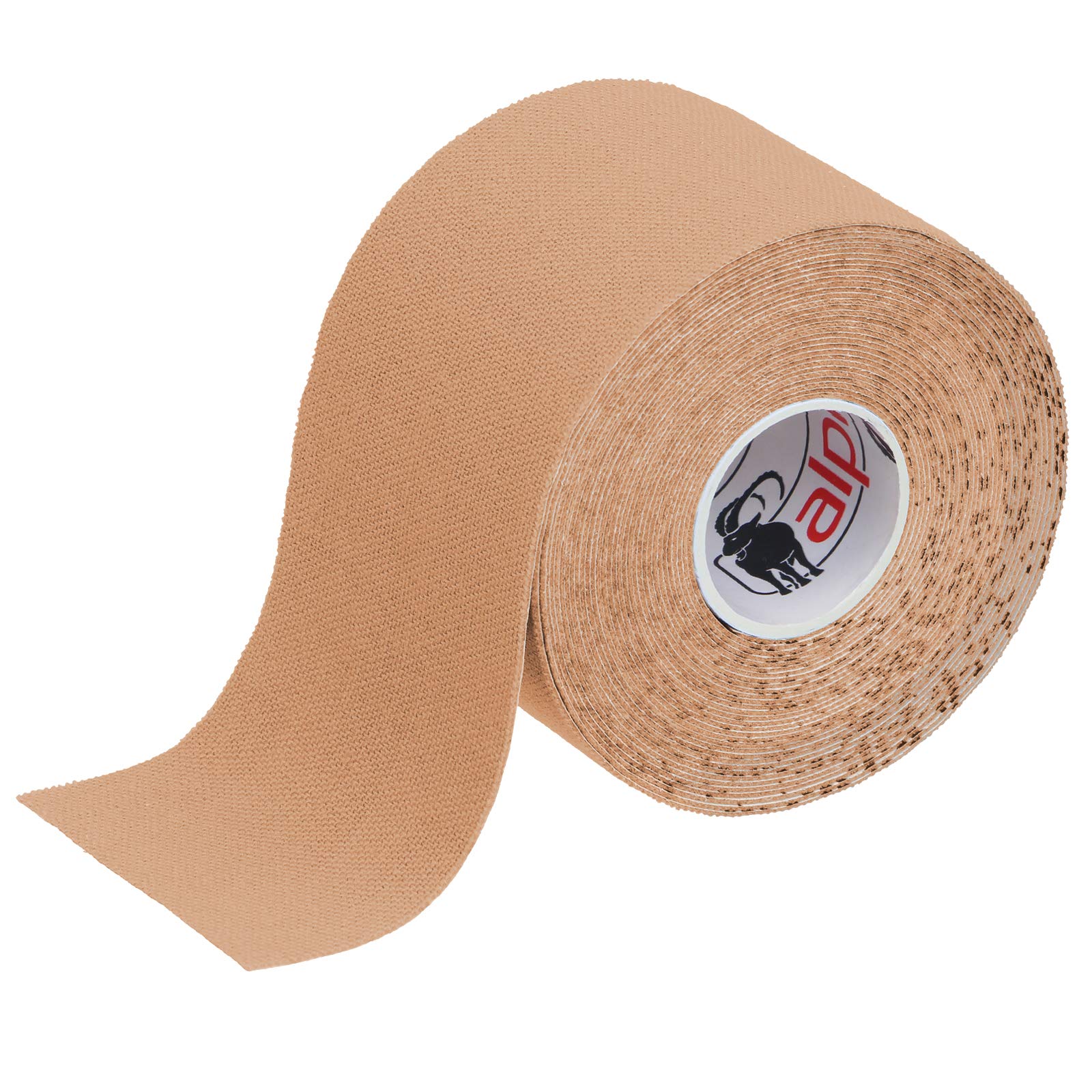 ALPIDEX Kinesiology Tape 1/3/ 6/12 Rolls Many Colors 5 m x 5 cm Application Examples E- Book Skin Friendly Muscle Support Elastic Strapping Tape, Colour:Skin-Coloured, Quantity:1 roll