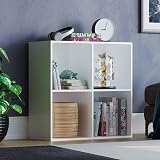 Vida Designs Durham 4 Cube White Bookcase Storage Organizer Living Room view 1