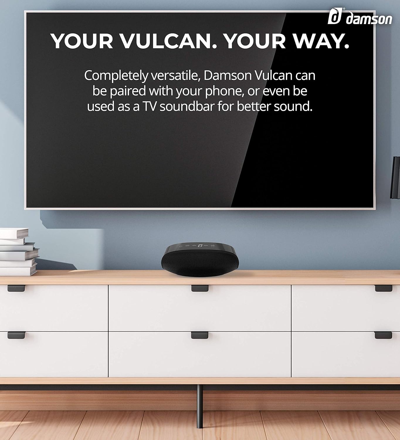 Damson Vulcan Portable Wireless Bluetooth Speaker with Solid Bass in all Black - Image 3