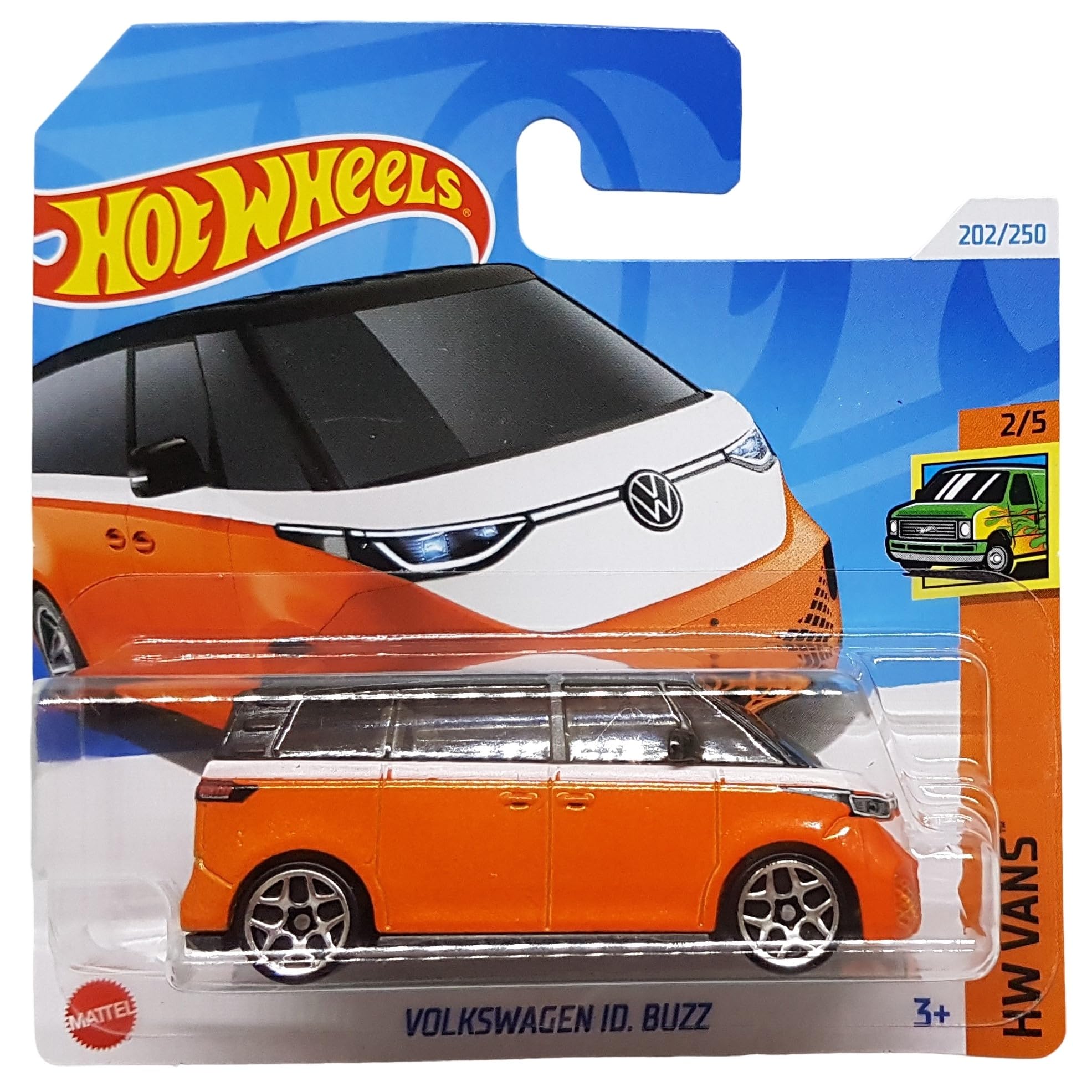 Hot Wheels - Volkswage ID. Buzz - HW Vans 2/5 - HTB94 - Short Card - VW Bus - Orange - Mattel 2024-1:64
