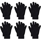 jiebor 6 Pairs Winter Warm Knit Magic Work Stretchy Gloves Bulk for Women Men Teens Adult Cold Weather