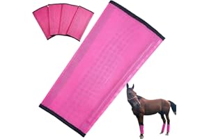 TAILNERY Fly Boots for Horses Set of 4, Breathable Fine Mesh Design with Soft Trimming for Comfort, Reduces Stomping, Hoof Damage, and Leg Fatigue (Pink/Medium)