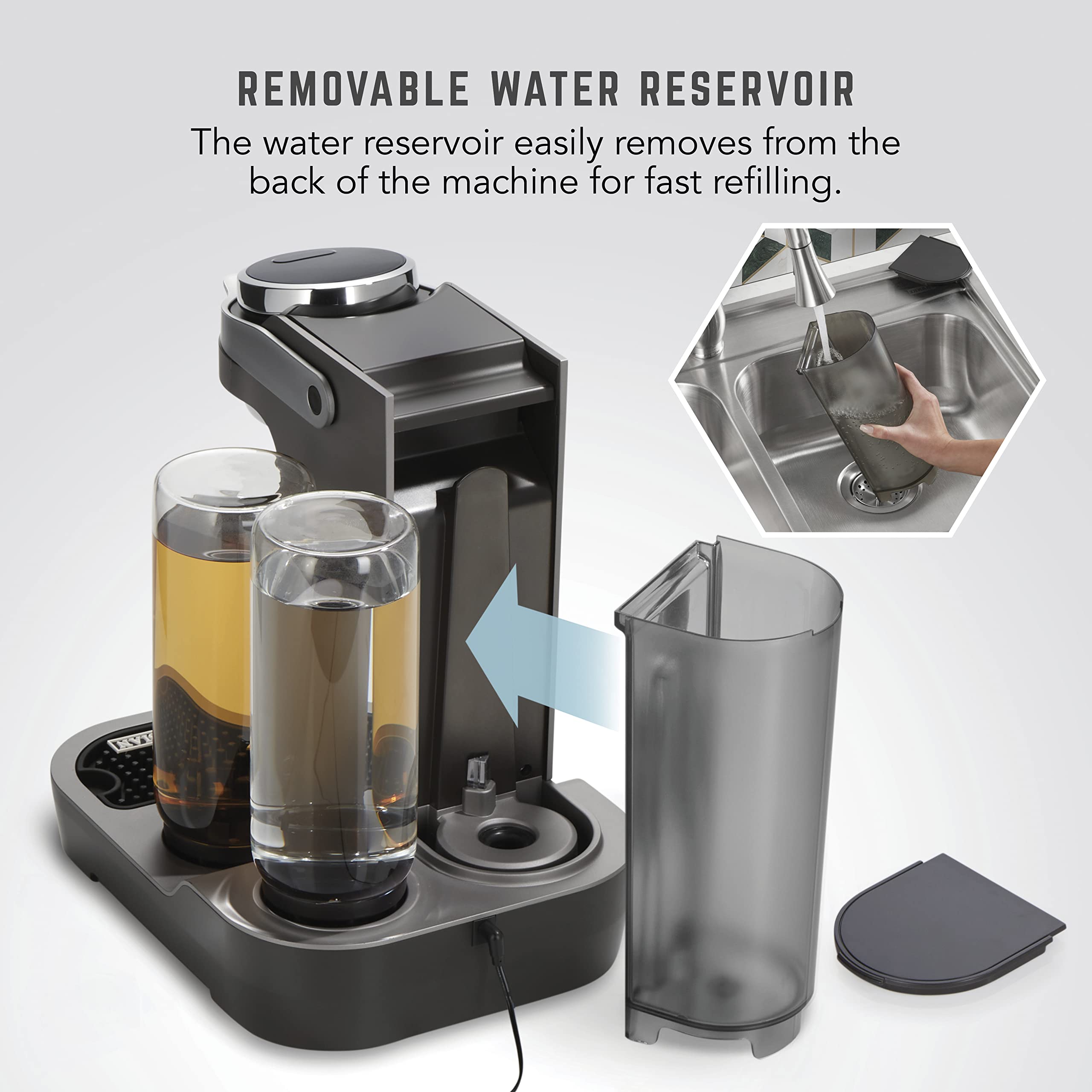 Bartesian Duet Cocktail Machine and Margarita Maker - Compact Home Bartender Mixologist Drink Mixer with 2 Glass Spirit Bottles - Automatic Machine Creates Premium Cocktails and Mocktails in Seconds