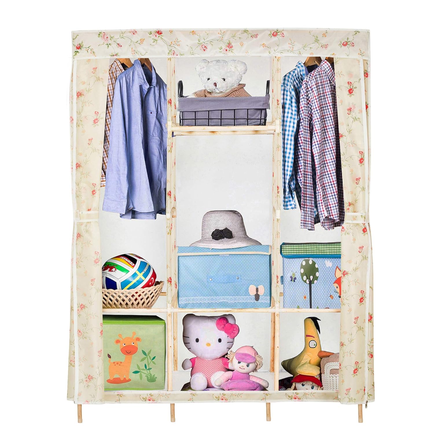 Furn Aspire Clothes Closet Portable Wardrobe Durable Solid Wood