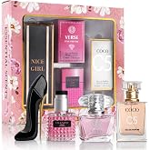Essential 4 PC Mini Perfume Set, Birthday Gift Set for Women, Eau De Parfum 30ml Each, Vanilla Perfume &amp; Floral Fragrance, Long-Lasting Travel Size, C5, Verse Pink Crystal, Nice Girl &amp; Valentine