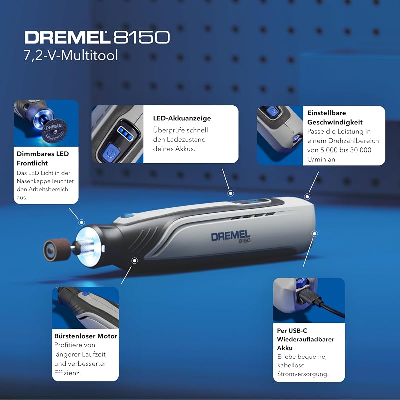 8150 Akku-Bürstenloses Multifunktionswerkzeug-Set 7,2 V USB-C