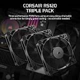 Corsair RS120 120mm PWM Fans Daisy-Chain Low-Noise Magnetic Dome Bearing Pack view 2