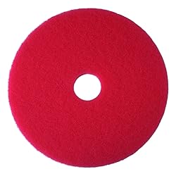 3M Buffer Floor Pad 5100, Red, 16", Removes