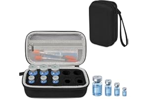 3/5/10ML Peptide Case – 10-Slot Peptide Organizer with Mesh Pocket, Fits 3ml 5ml and 10ml Vials Bottles, Peptide Storage Case