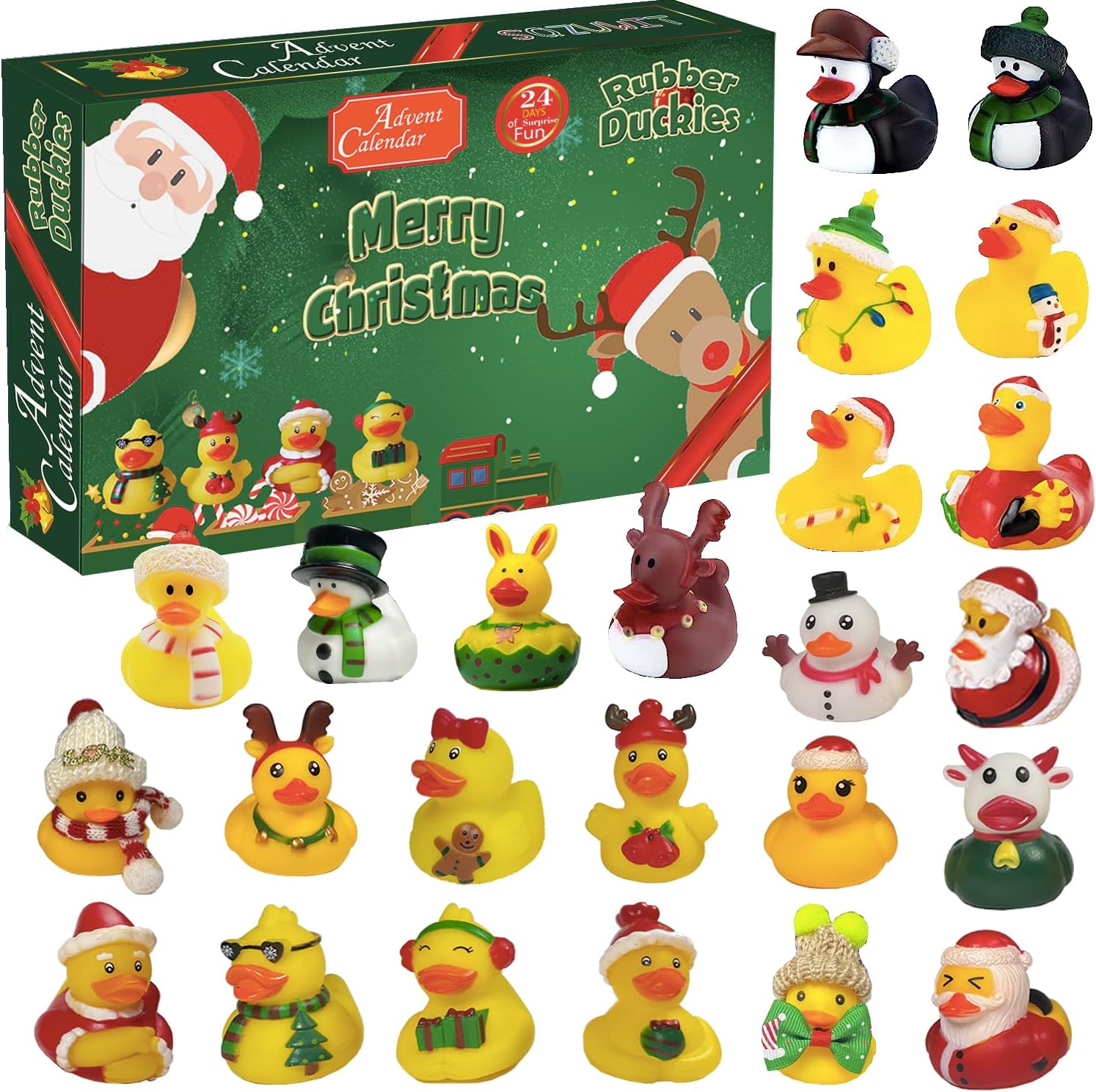 Advent Calendars - Advent Calendar 2023 - Rubber Duckies 24 Days Surprises Gift for Toddlers Boys Girls - Christmas Holiday Countdown Gift for 3-8 Year Old Children Kids Teens