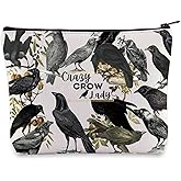 WZMPA Bird Crow Cosmetic Bag Crow Lover Gift Crazy Crow Lady Makeup Zipper Pouch Bag Crow Merch (crazy crow lady)