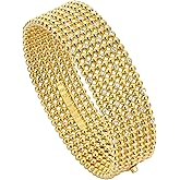 Ted Baker London Bobbi Crystal Bobble Wide Bangle Bracelet for Women (Gold/Crystal)
