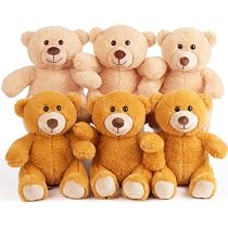 Amazon.com: BenBen Teddy Bear Stuffed Animal, Set of 6 Teddy Bears ...