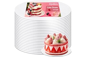 CIYUFAVO 10 Inch Cake Drum, Cake Boards 10 Inch Round, 1/4" White 8in 10in 12in 14in Cake Drums Cardboard Base Board Circles for Pizza Wedding, 2 Pack