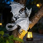 Dragon Tree Hugger Solar Garden Statue Outdoor Figurine Decor Lights | Unique Figurine Light Outdoor Statue Yard Lawn Patio Outside Decor LED Light Birthday Housewarming Gift for Women Mom Grandma
