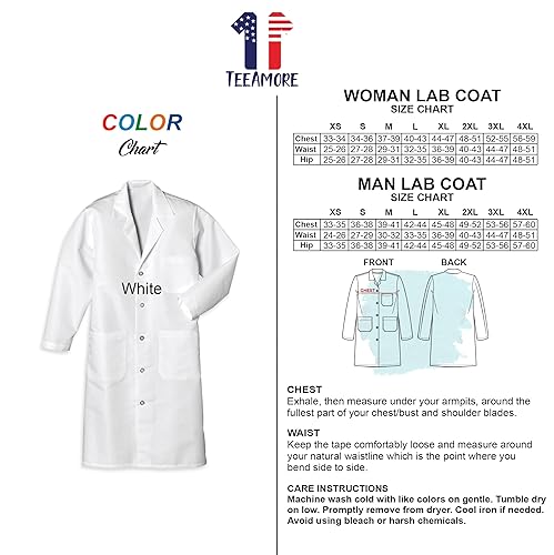 Personalized Embroidered Lab Coat for Women 38 Inch Add Your Name