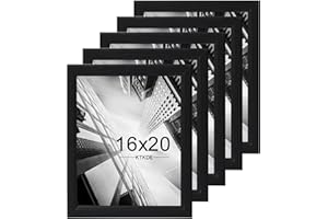KTKDE 16x20 Picture Frame Set of 5,Studio Gallery 16 by 20 Poster Frame Black Wooden, Large Frame for Photos, Posters & Art Prints best gift