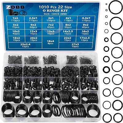 ZDBB 1010 Pcs Rubber O-Ring Kit 22 Sizes NBR Buna-N Automotive Pluing