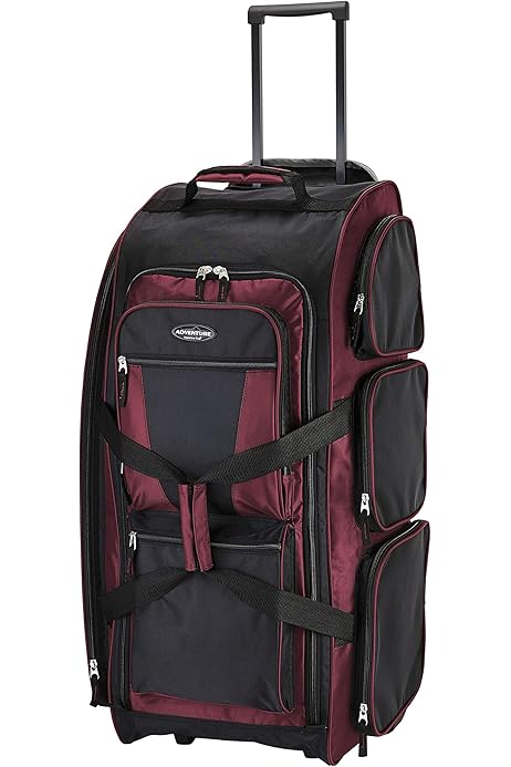 olympia 8 pocket rolling duffel bolsa 33 inch